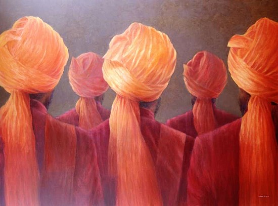All Five Heads (oil on canvas)  de Lincoln  Seligman
