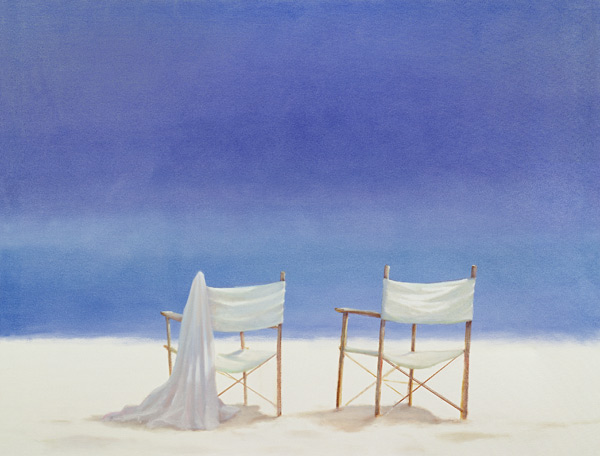 Chairs on the beach, 1995 (acrylic on canvas)  de Lincoln  Seligman