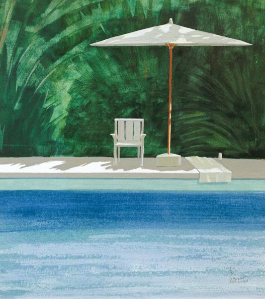 Al lado de la piscina, 1994 (acrílico sobre papel)  de Lincoln  Seligman