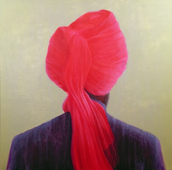 Red Turban, Purple Jacket (oil on canvas)  de Lincoln  Seligman