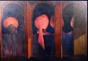 Turbans at the Window (oil on canvas) 