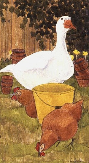 Duck and Hens  de Linda  Benton
