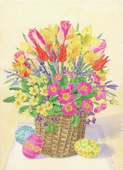 Easter Basket, 1996 (w/c on paper)  de Linda  Benton