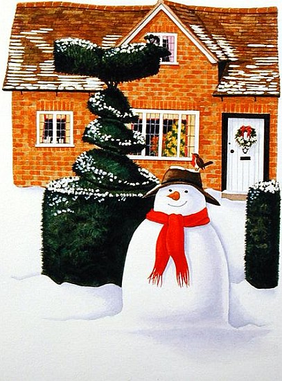 The Snowman (gouache on paper)  de Linda  Benton