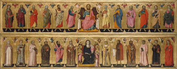 Thronender Christus mit den 12 Aposteln und Engeln de Lippo Memmi
