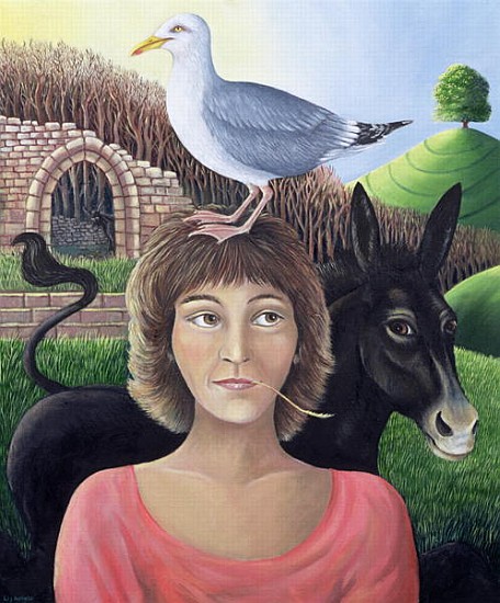 A Bad Hair Day, or The Trickster Architype, 1999 (oil on canvas)  de Liz  Wright