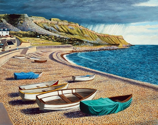 After a Storm on Chesil Beach, 2007 (oil on gessoed plywood)  de Liz  Wright