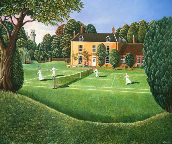 The Tennis Match, 1980 (oil on canvas)  de Liz  Wright