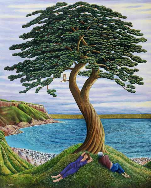 Dreaming of Trees on Portland, 2001 (oil on canvas)  de Liz  Wright