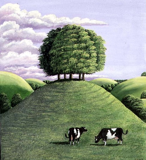 Hilltop trees, 1985 (gouache)  de Liz  Wright