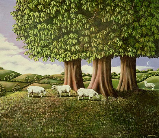 Sheep under the Chestnut Trees, 1981 (panel)  de Liz  Wright