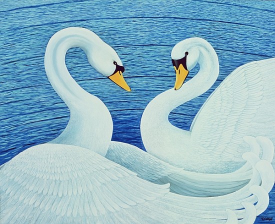 Swans, 2007 (oil on canvas)  de Liz  Wright