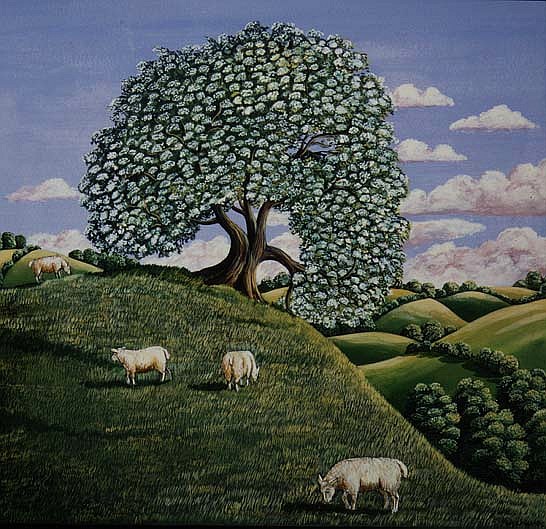 The Hawthorn Tree, 1981 (gouache)  de Liz  Wright