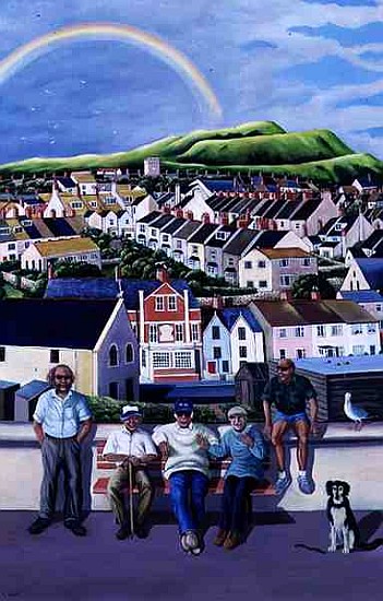The Men of Fortuneswell, 1999 (oil on canvas)  de Liz  Wright