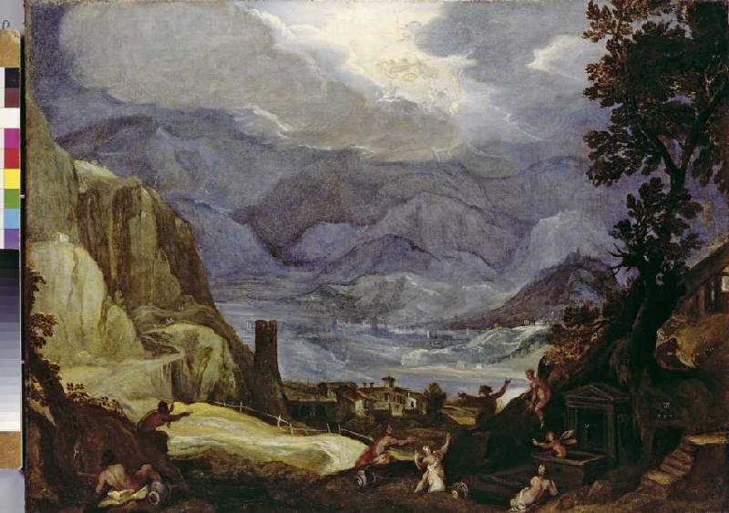Landschaft mit Sturz des Phaethon de Lodewyk Pozzoserrato Toeput