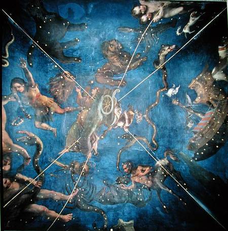 Signs of the Zodiac, detail from the ceiling of the Sala dello Zodiaco de Lorenzo Costa