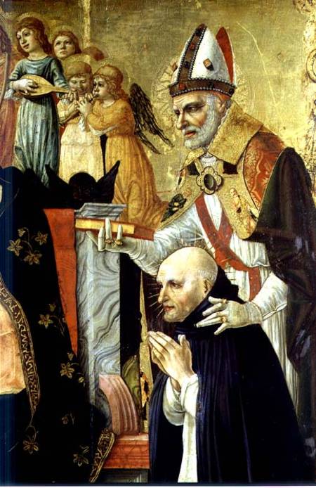 The Marriage of St Catherine of Siena, detail of St. Augustine and Dominican Beatus de Lorenzo d'Alessandro  da Severino II
