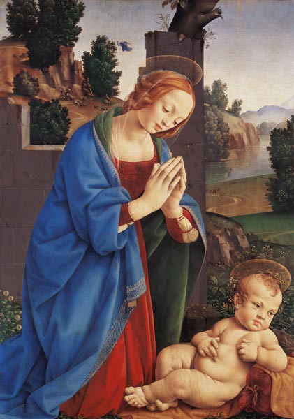 The Virgin Adoring the Child, 1490-1500 de Lorenzo di Credi
