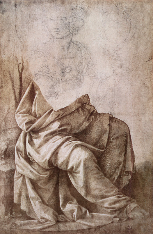 Study of a figure representing Astronomy (pen & ink with wash) de Lorenzo di Credi