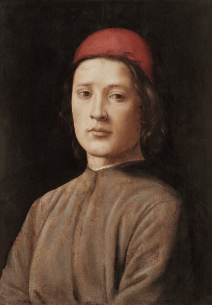 Portrait of a Young Man with a Red Cap de Lorenzo di Credi