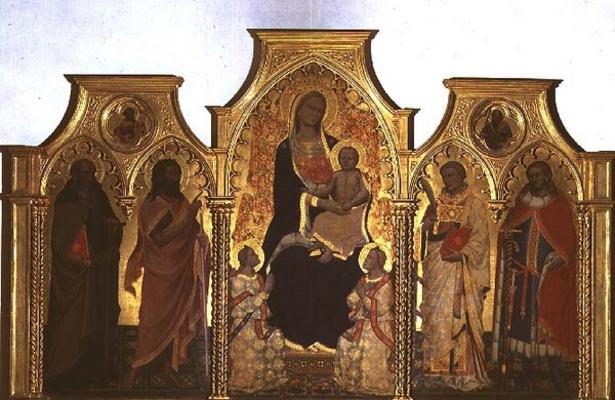 Madonna and Child with St. Anthony Abbot, St. John the Baptist, St. Lawrence and St. Julian, 1404 (t de Lorenzo di Niccolo Gerini