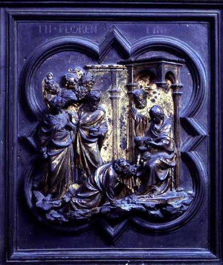 The Adoration of the Magi, third panel of the North Doors of the Baptistery of San Giovanni de Lorenzo  Ghiberti