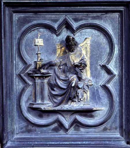 St Ambrose, panel E of the North Doors of the Baptistery of San Giovanni de Lorenzo  Ghiberti