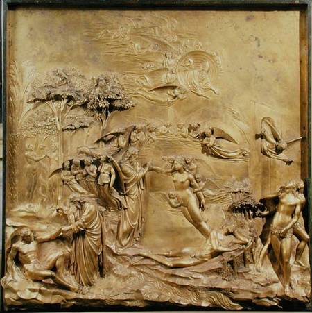 The Story of Adam, one of the original panels from the East Doors of the Baptistery de Lorenzo  Ghiberti