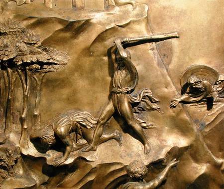 The Story of Cain and Abel, detail of the Killing of Abel, original panel from the East Doors of the de Lorenzo  Ghiberti