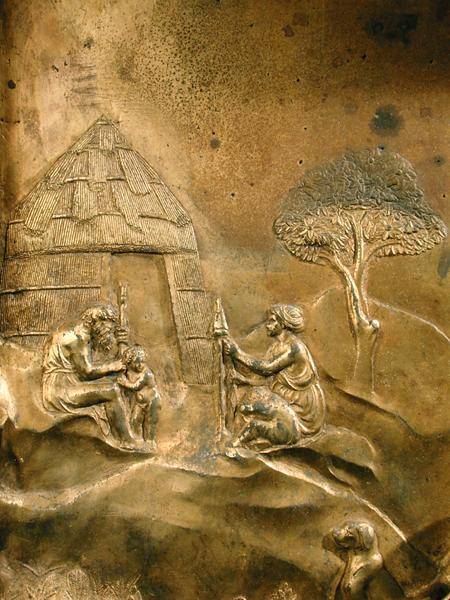 The Story of Cain and Abel, detail from the original panel from the East Doors of the Baptistery de Lorenzo  Ghiberti
