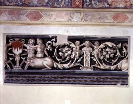 Fragment of a fresco with mythological decoration de Lorenzo Leonbruno