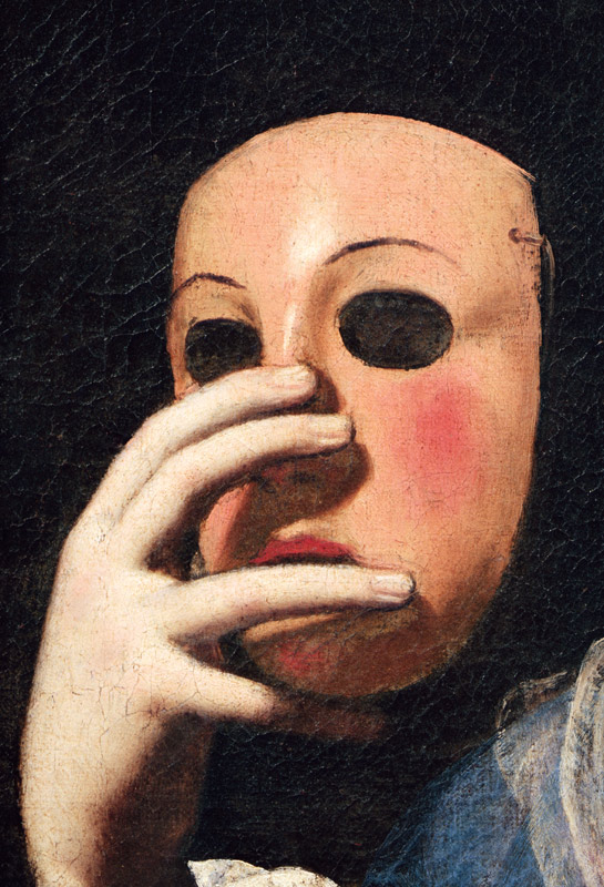 Woman with a Mask (detail of 154158) de Lorenzo Lippi