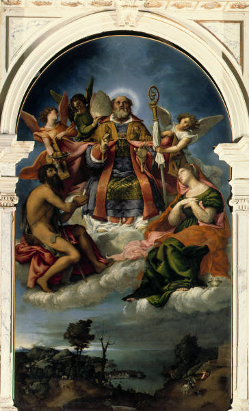 L.Lotto / St. Nicholas in glory de Lorenzo Lotto