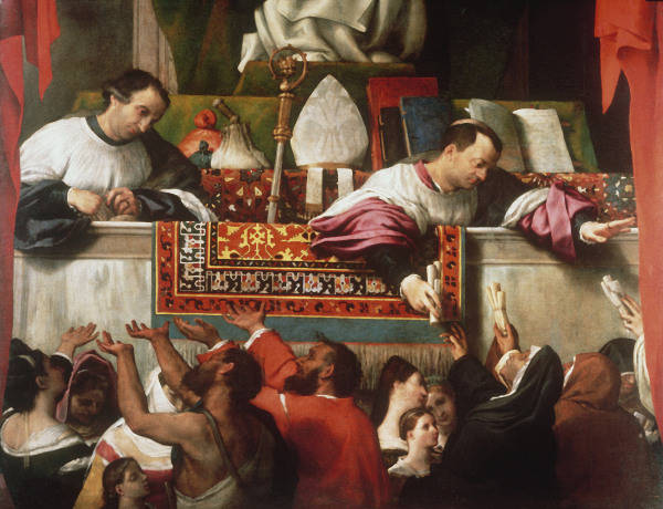 Lorenzo Lotto / St. Antony giving alms de Lorenzo Lotto