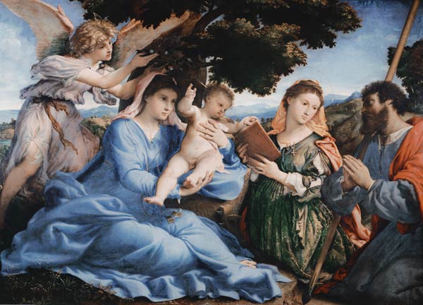Maria with the child and the hll.Katharina and yak de Lorenzo Lotto