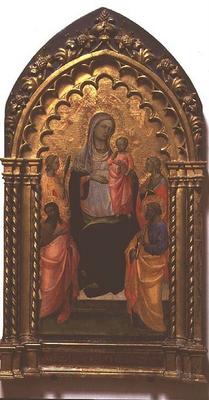 Madonna and Child with Saints (tempera on panel) de Lorenzo  Monaco