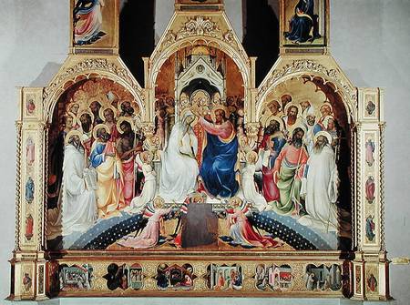 The Coronation of the Virgin (tempera & gold leaf on panel) de Lorenzo  Monaco