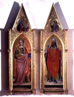 St. Catherine and St. Callixtus (tempera on panel) de Lorenzo  Monaco