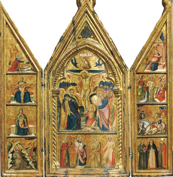 Portable Triptych with a central Crucifixion de Lorenzo Veneziano