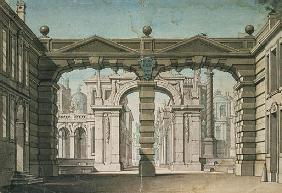 Set design for the world premiere performance of ''Idomeneo'', by Wolfgang Amadeus Mozart in Munich,