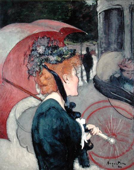 Woman with an umbrella, or The Walk de Louis Anquetin