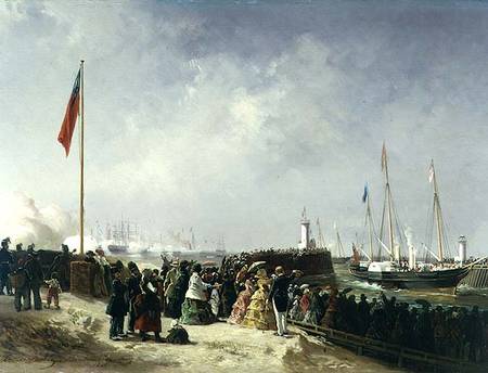 The Departure of the Steam Packet at Boulogne de Louis Bentabole