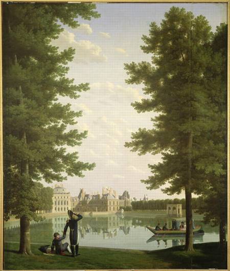 Napoleon I (1769-1821) and Marie-Louise (1791-1847) on the Carp Pond at Fontainebleau de Louis Bidauld