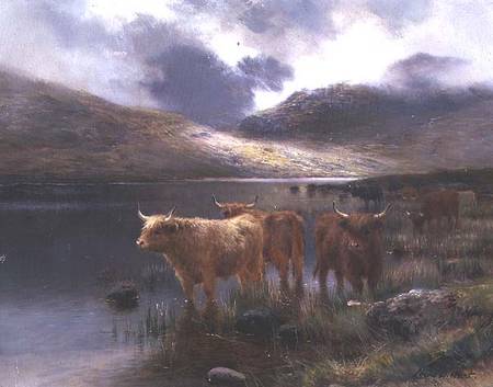 Highland Cattle by a Loch de Louis Bosworth Hurt