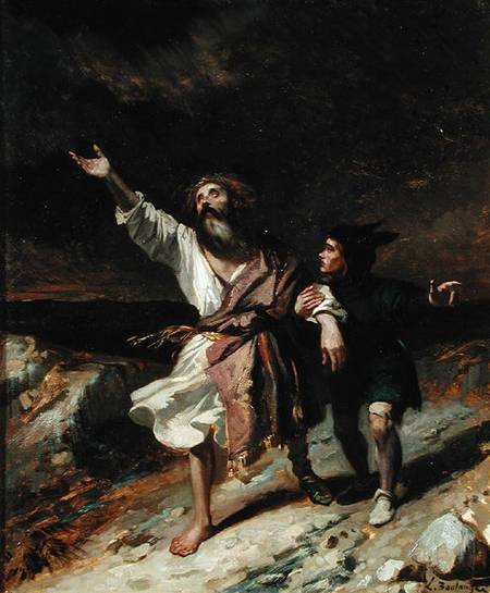 King Lear and the Fool in the Storm Act III Scene 2 from 'King Lear'  1836 de Louis Boulanger