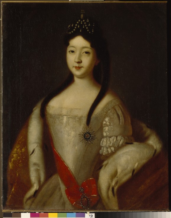 Portrait of the Tsesarevna Anna Petrovna of Russia (1708-1728), the daughter of Emperor Peter I of R de Louis Caravaque