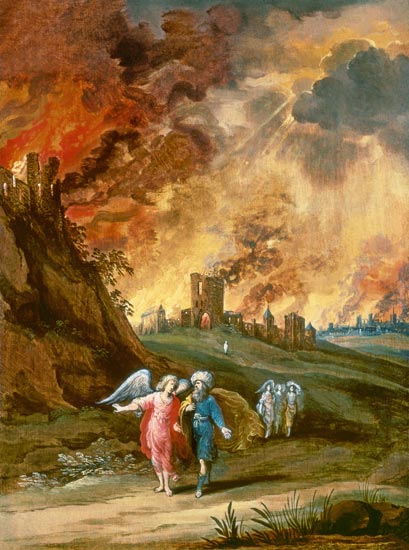 Lot and His Daughters Leaving Sodom de Louis de Caullery