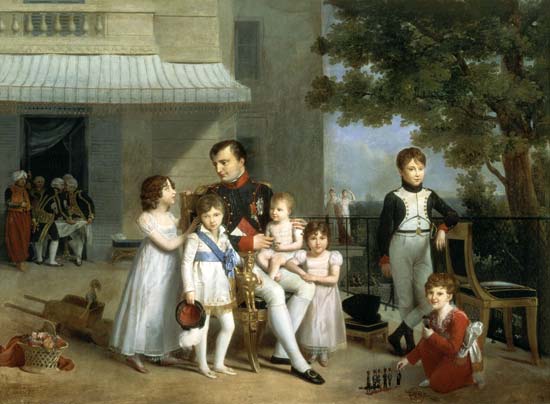 Portrait of Napoleon Bonaparte (1769-1821) with his Nephews and Nieces on the Terrace at Saint-Cloud de Louis Ducis