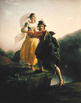 Bianca Cappello (c.1542-87) Fleeing with her lover Francesco de Medici (1541-87)