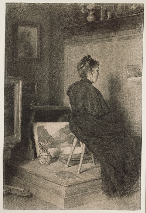 Mary Eysen im Atelier der Villa Holstein in Meran-Obermais de Louis Eysen